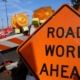 traffic safety roadwork signs and light